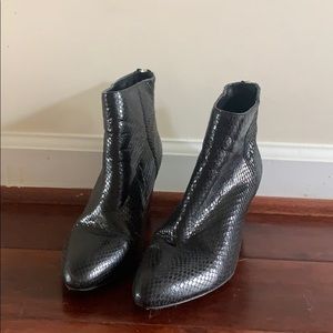 faux snake skin booties